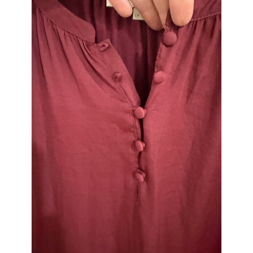 Loft Maternity Maroon Mixed Media Tank Womens L Pre-Owned - Picture 3 of 6